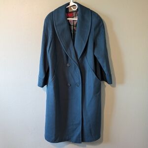 Vintage Wool blend Long Line Pea Overcoat Trench Size XL